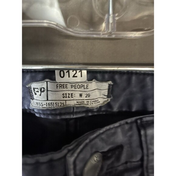 Free People Size 29 Charcoal Straight Leg Zip Up Jeans Y2K Grunge High Waisted - Picture 2 of 3